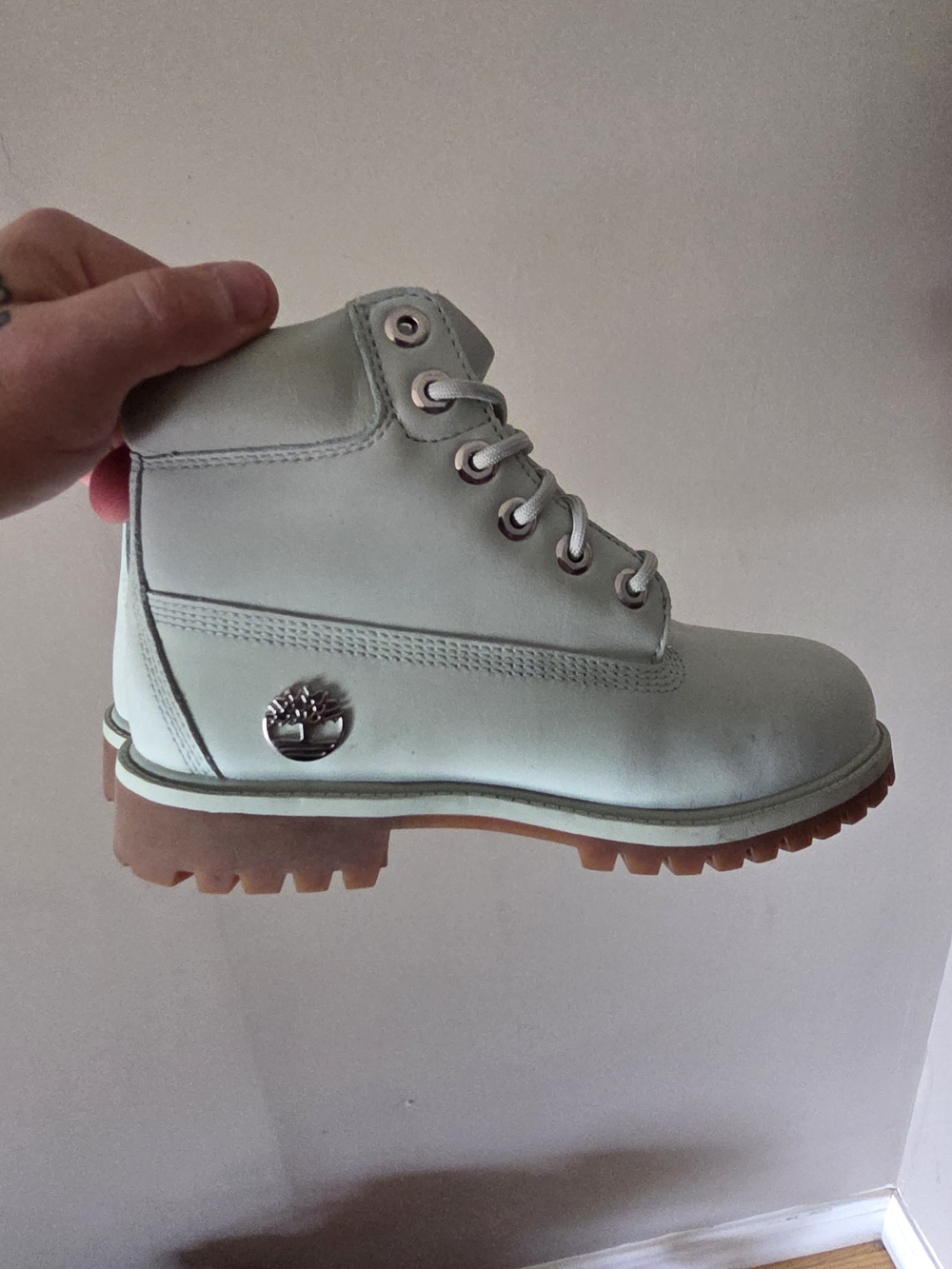 Timberland Kids Light Gray/Beige Classic Lace-Up Boot